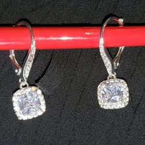 Dazzling CZ/silver dangle earrings